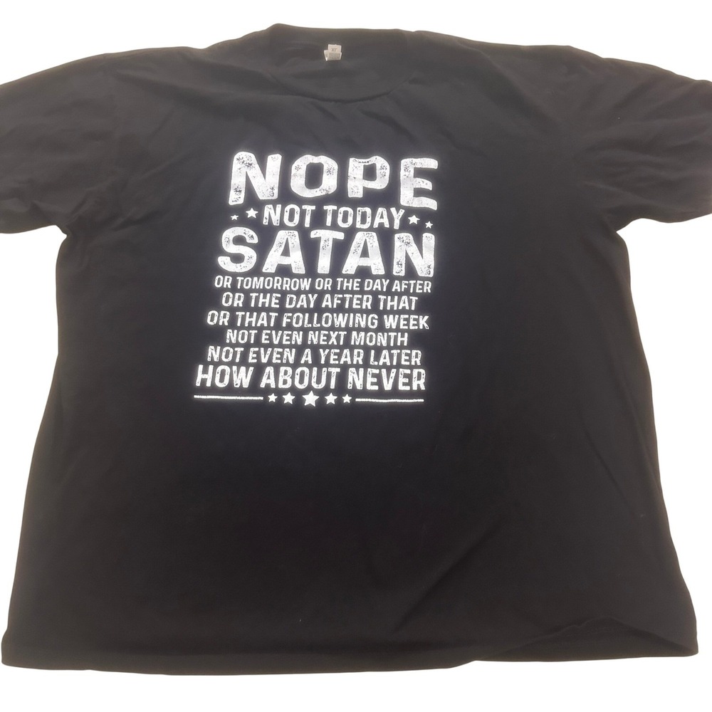 Nope Not Today Satan Shirt Zuni Sportswear Mens XL Black Funny Sarcastic Tee